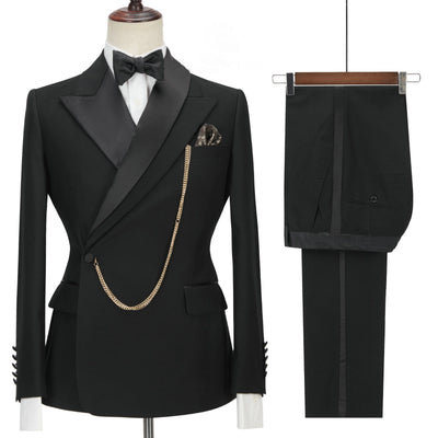 Black Business Casual Suit Groom Best Man